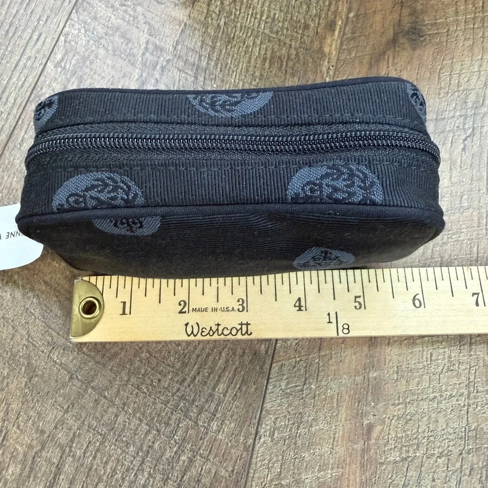 Adrienne‎ Vittadini Cosmetic Bag Set of 2 Womens Black Crest